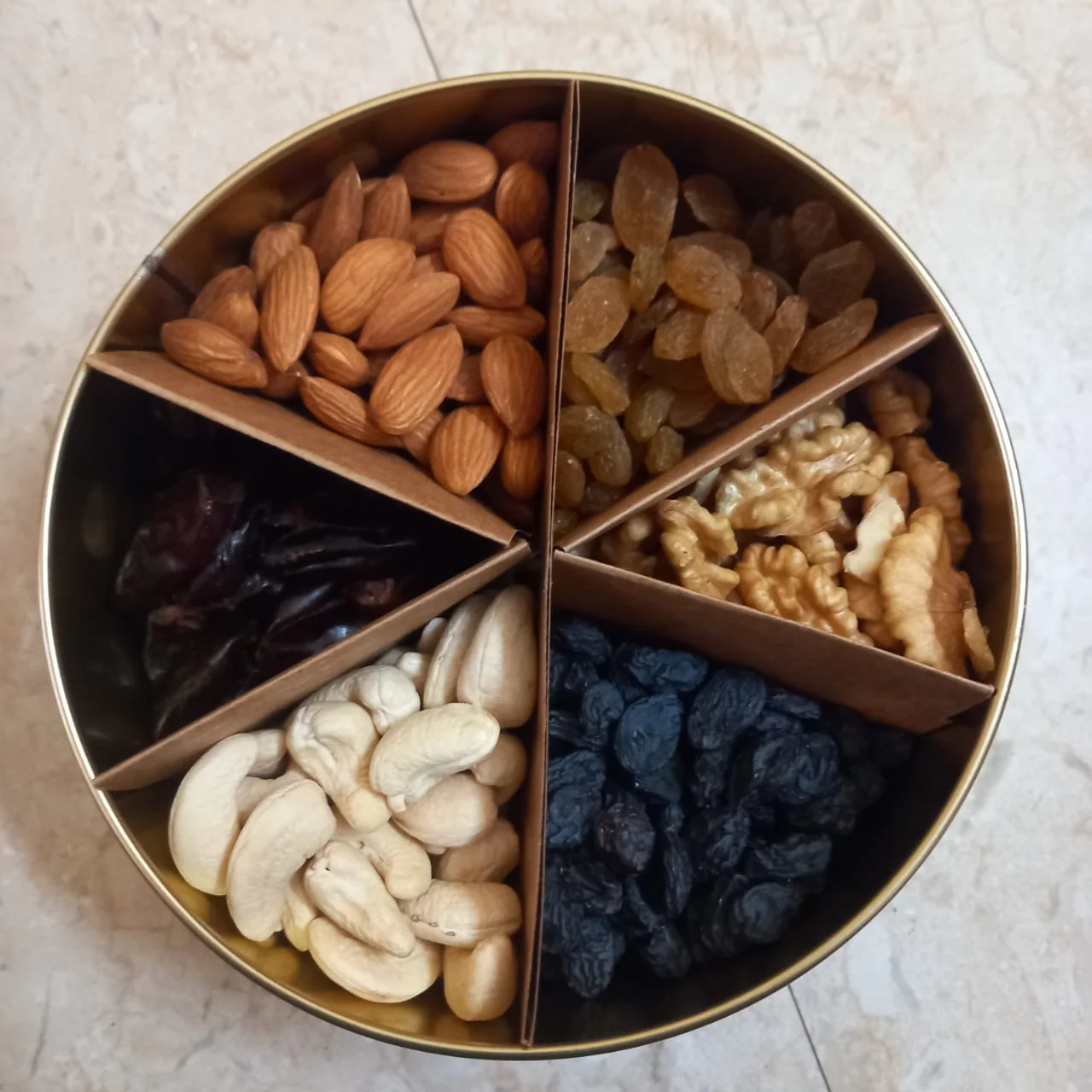 Close up of dried apricots and walnuts